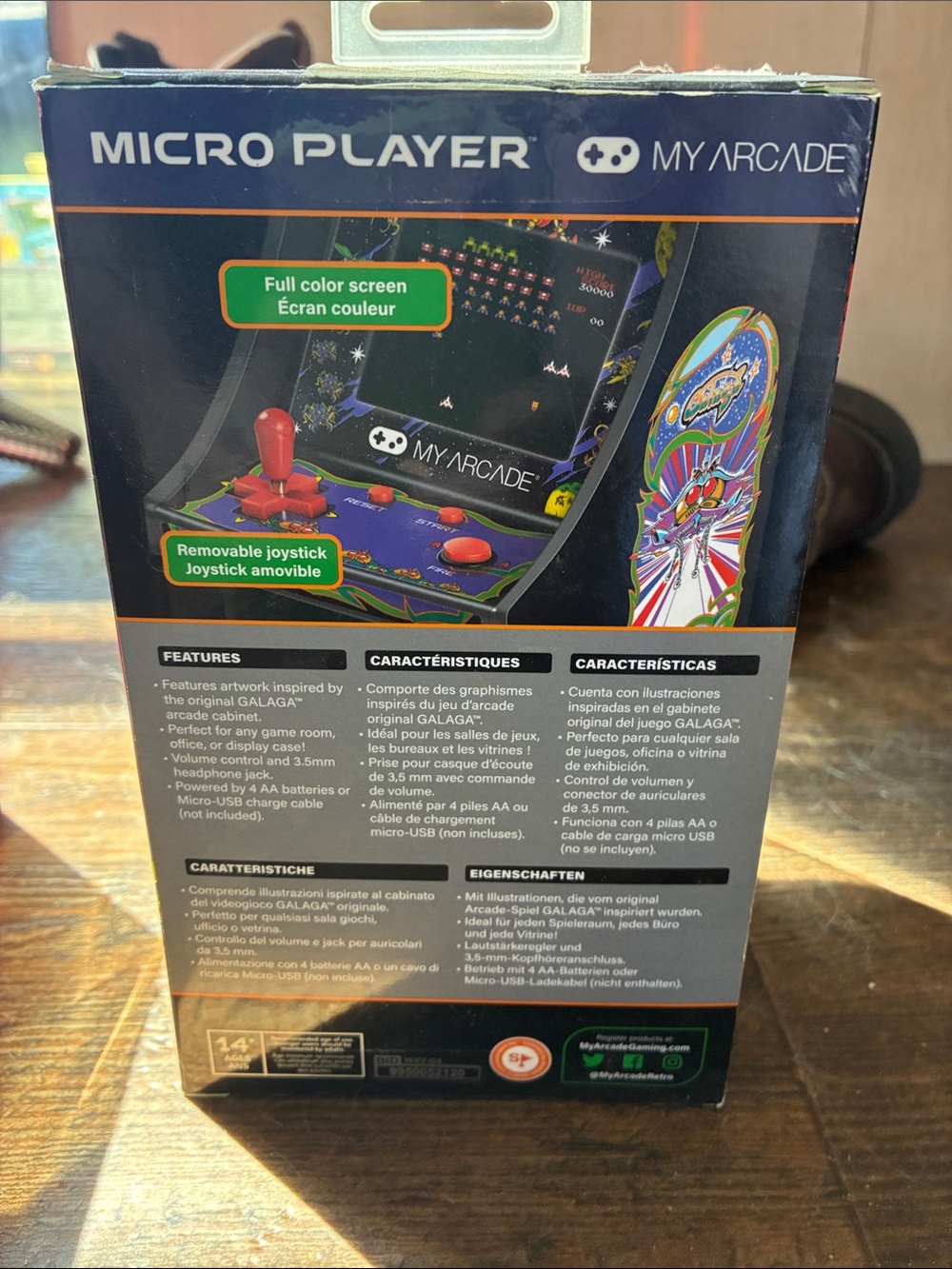 Arcade Galaga Micro Player - Black with Red Controls and Green Artwork - Picture 3 of 3
